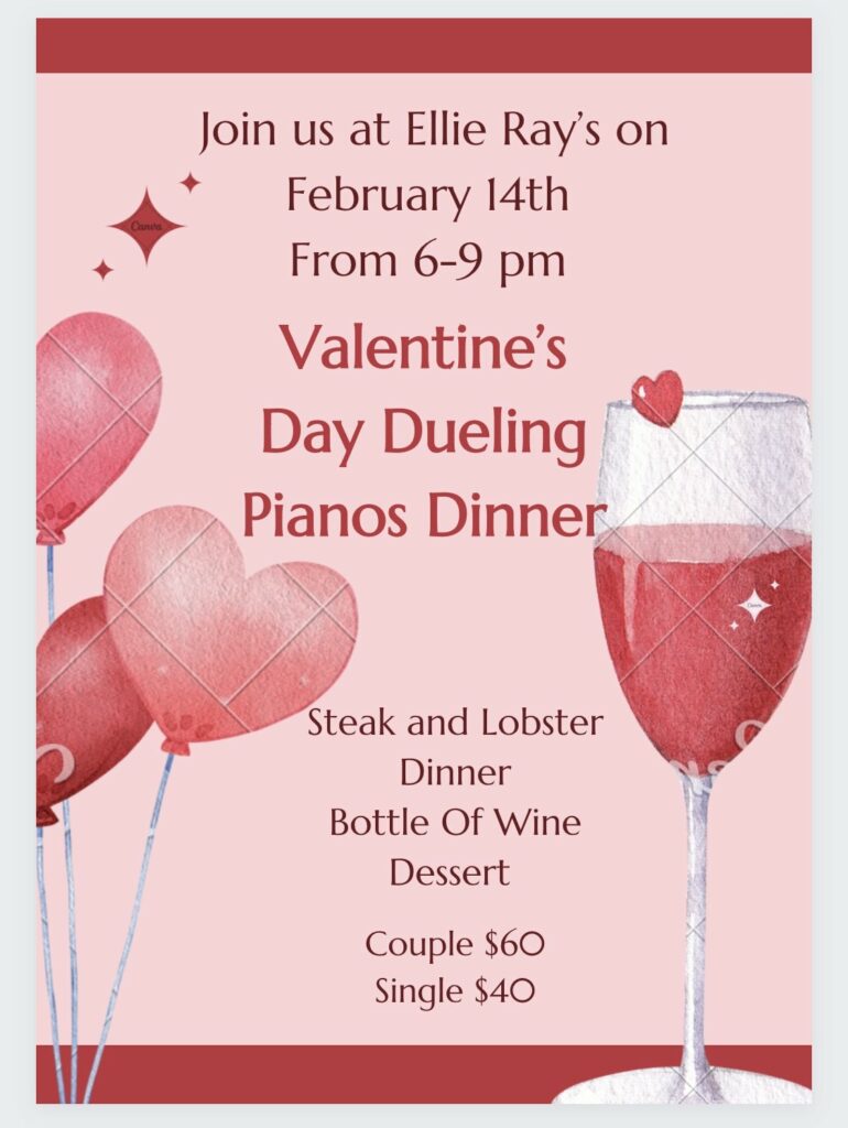 Valentine's Day Dueling Pianos Dinner at Ellie Ray's RV Resort and Campground