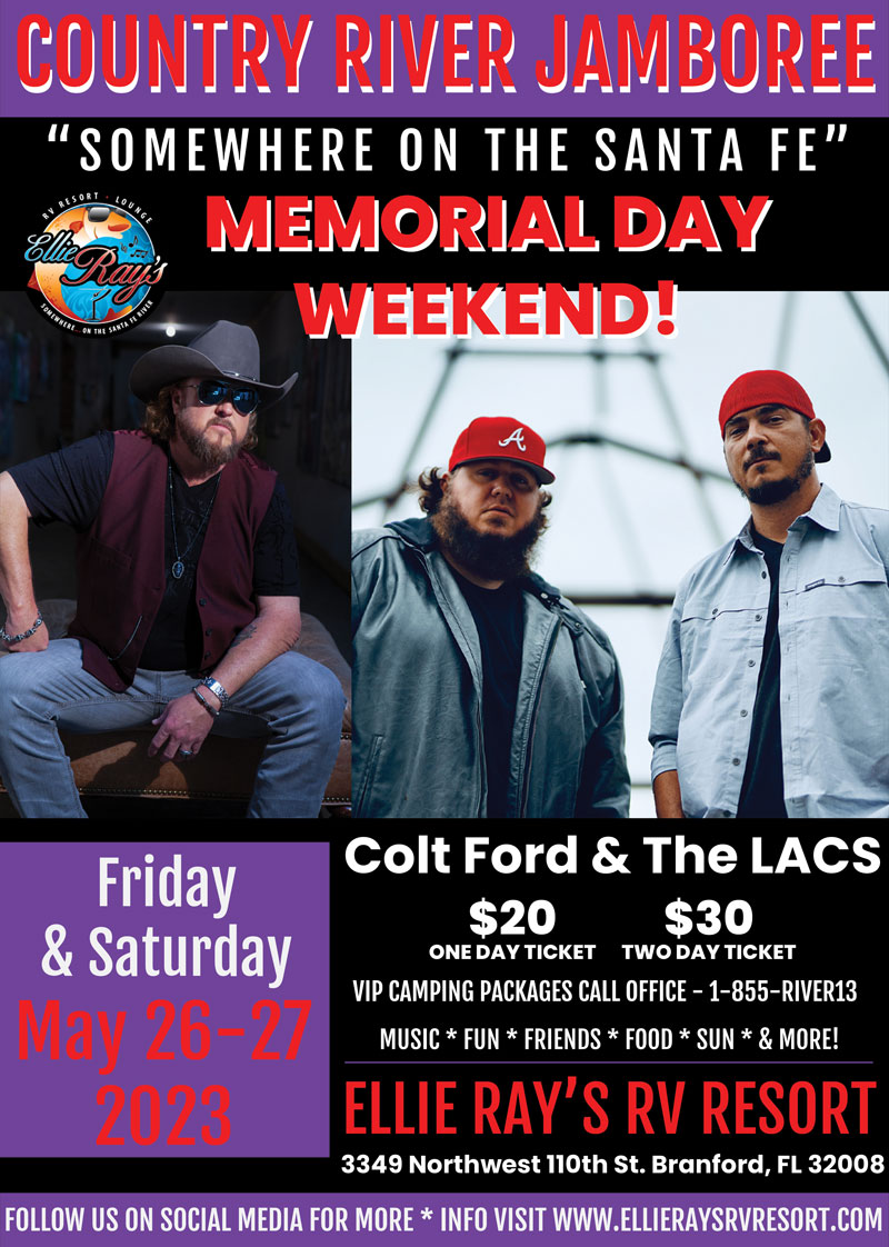 Colt Ford and The LACS in Concert at Ellie Ray's RV Resort and Campground